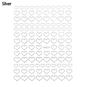 Metallic Heart Stickers